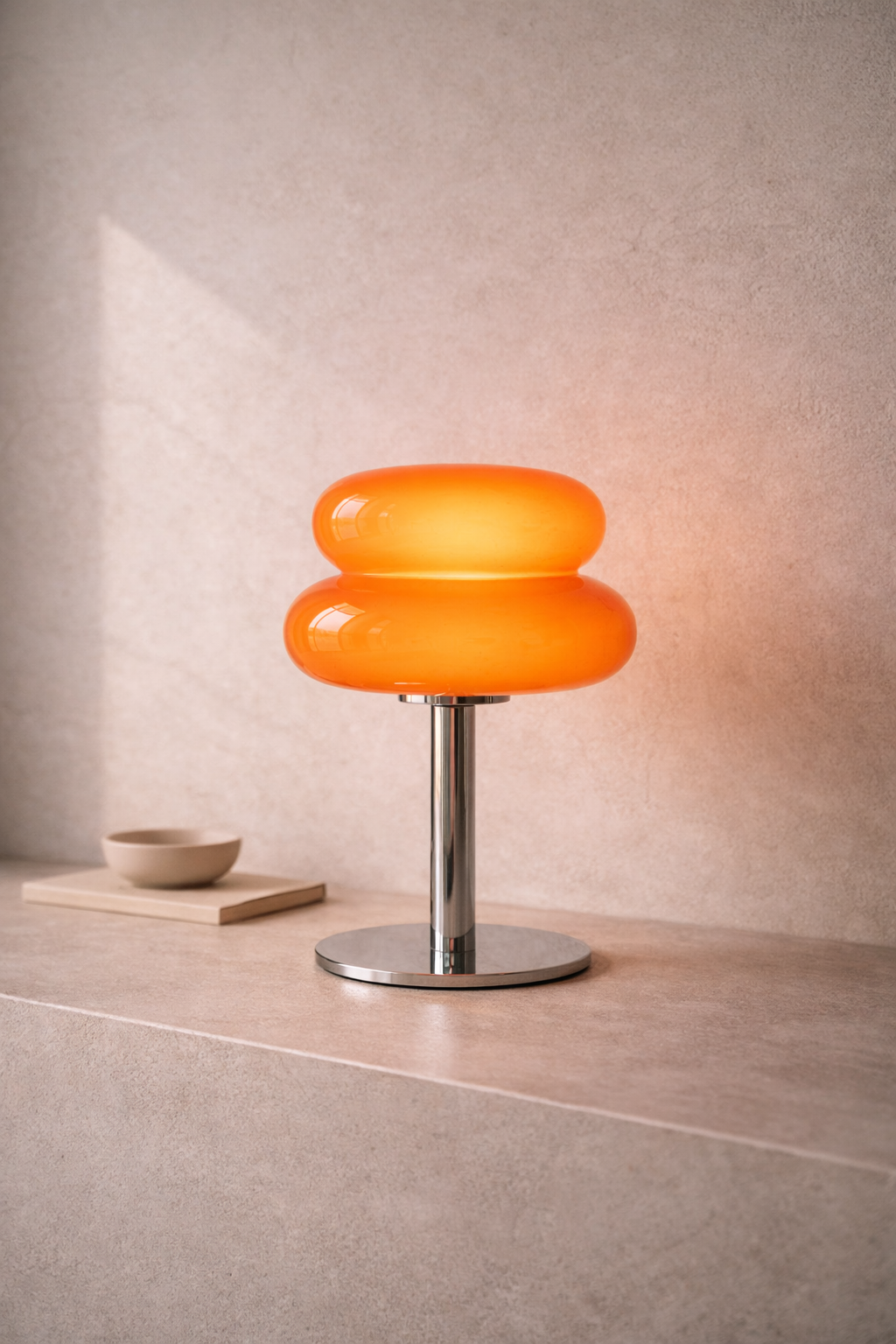 Orange Sculptural Table Lamp
