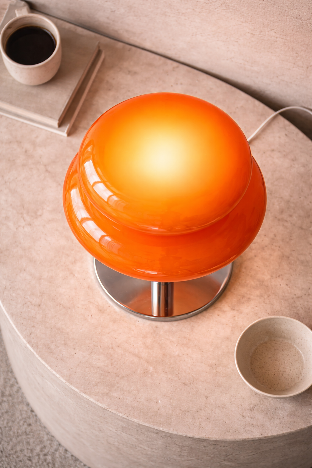 Orange Sculptural Table Lamp