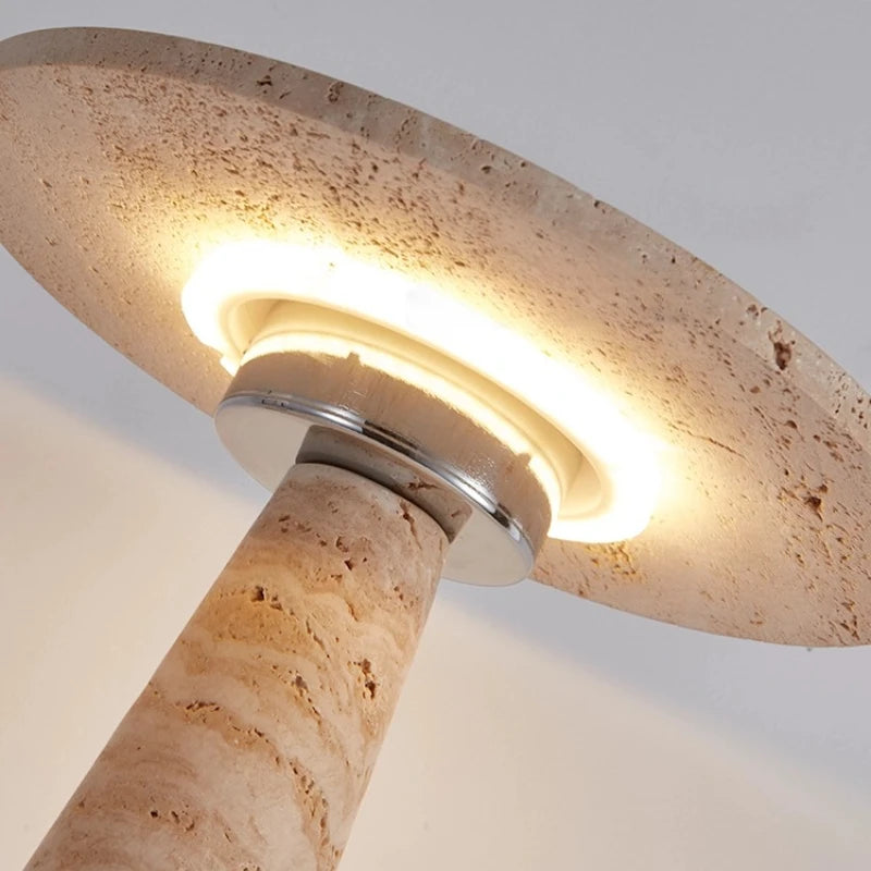 Mushroom Shaped Travertine Table Lamp